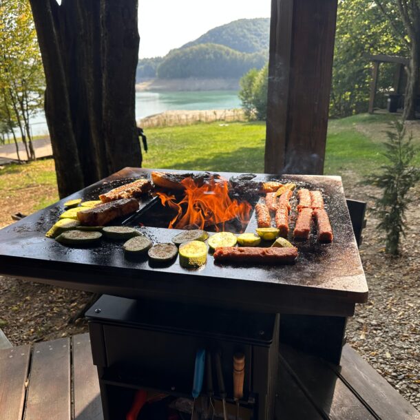 foisor cu gratar pe malul lacului Paltinu